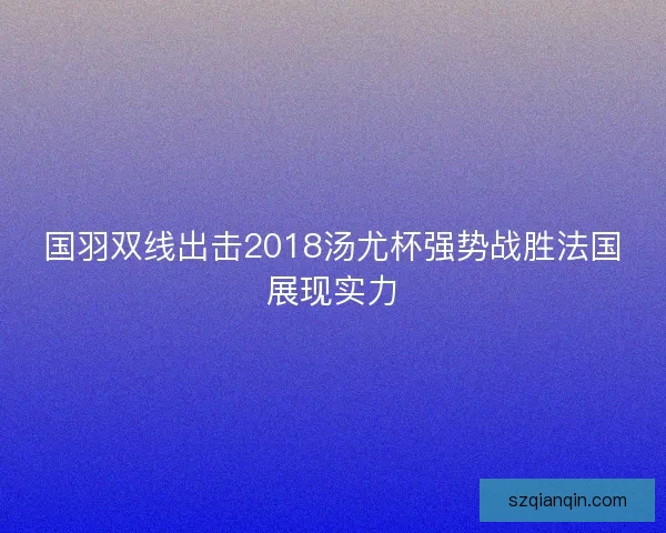 国羽双线出击2018汤尤杯强势战胜法国展现实力